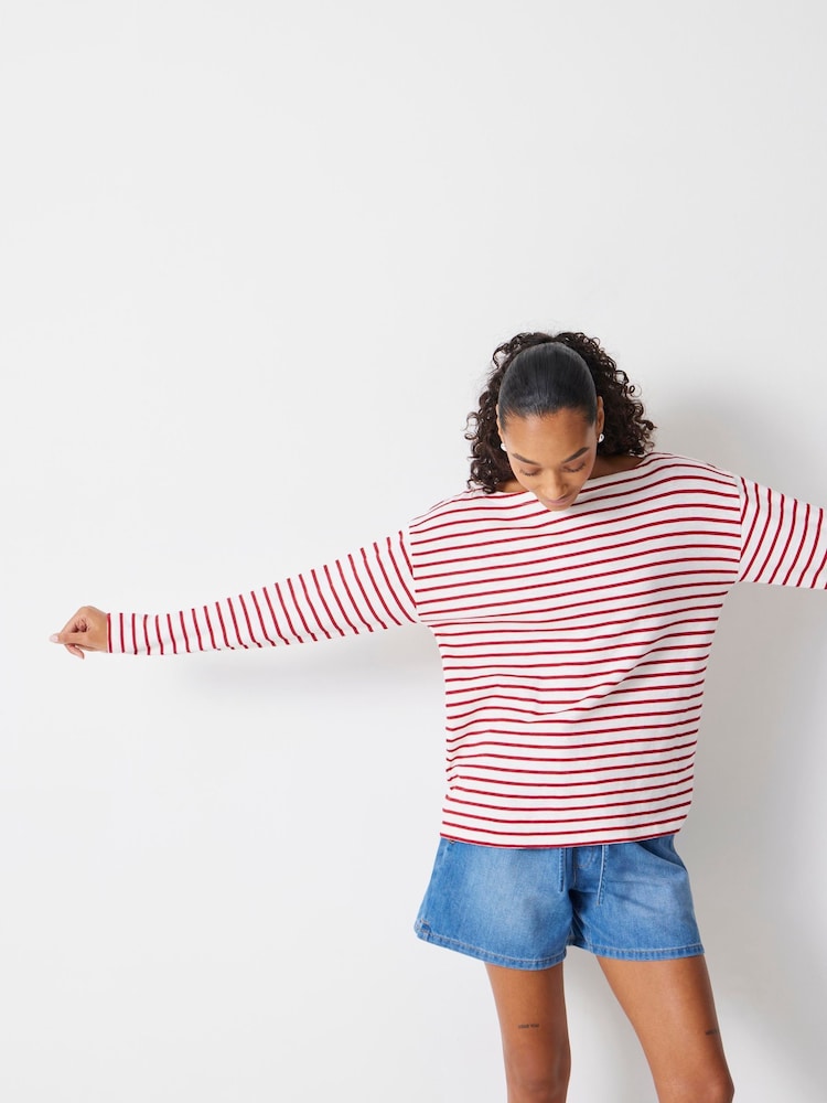 Blanco roto - Hush Slash Neck Stripe T-Shirt - Imagen 1 de 6
