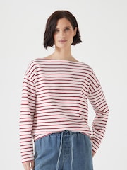Blanco roto - Hush Slash Neck Stripe T-Shirt - Imagen 2 de 6