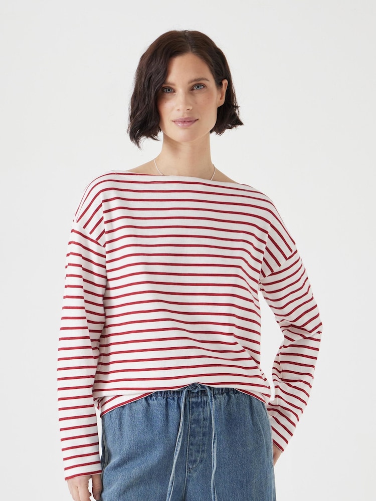 Blanco roto - Hush Slash Neck Stripe T-Shirt - Imagen 2 de 6