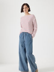 Blanco roto - Hush Slash Neck Stripe T-Shirt - Imagen 3 de 6