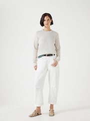 Hush Cream Cordi Barrel Leg Trousera - Image 3 of 5