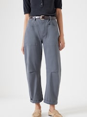 Hush Blue Cordi Barrel Leg Trousera - Image 2 of 5