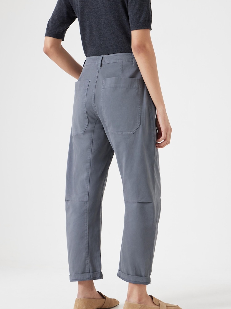 Hush Blue Cordi Barrel Leg Trousera - Image 3 of 5