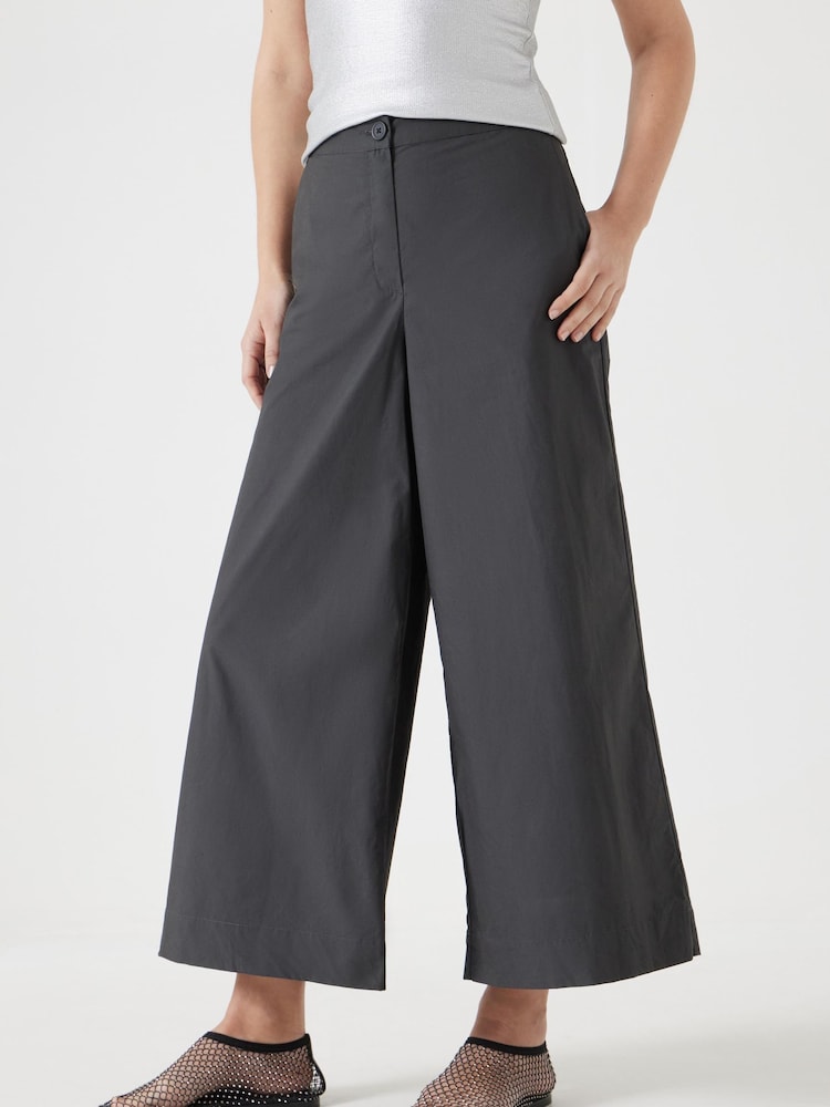 Hush Black Paper Chino Wide Leg 100% Cotton Trousers - Image 1 of 5