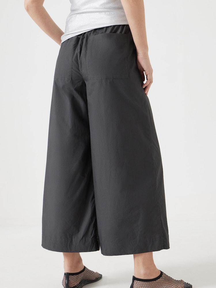 Hush Black Paper Chino Wide Leg 100% Cotton Trousers - Image 2 of 5