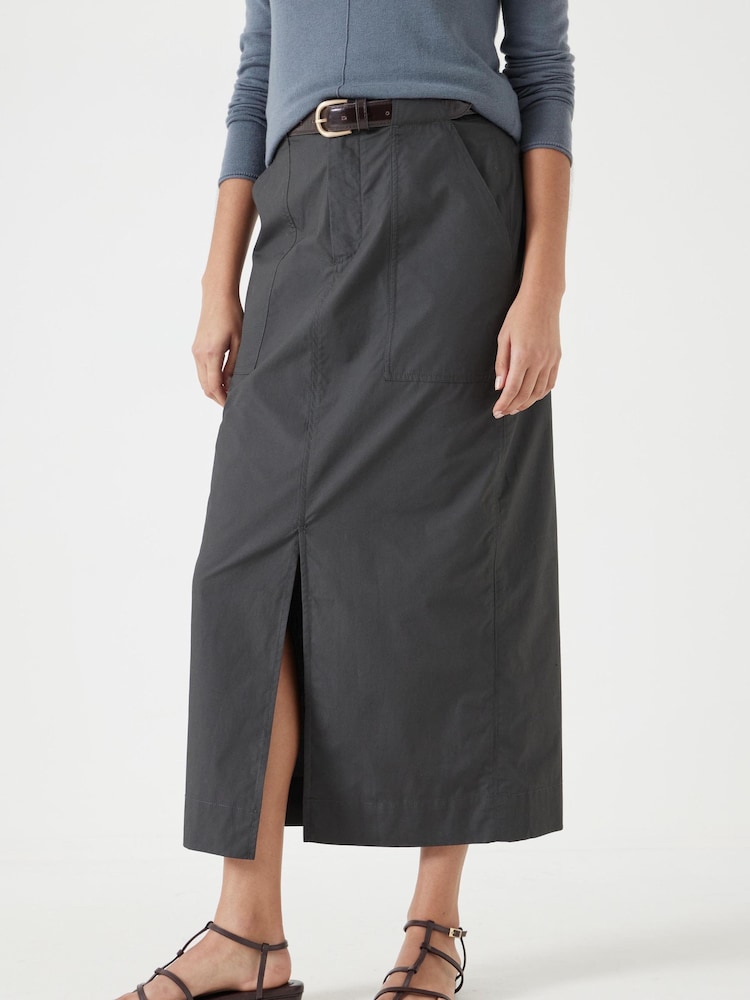 Hush Black Paper Column 100% Cotton Midi Skirt - Image 2 of 5