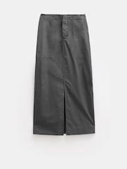 Hush Black Paper Column 100% Cotton Midi Skirt - Image 5 of 5