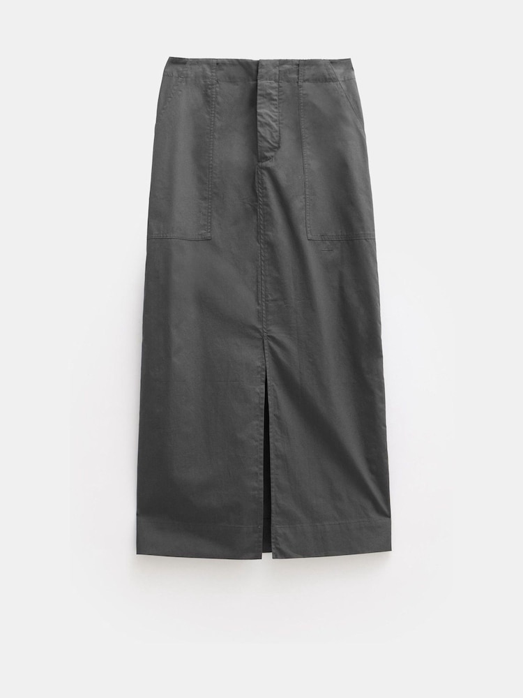 Hush Black Paper Column 100% Cotton Midi Skirt - Image 5 of 5