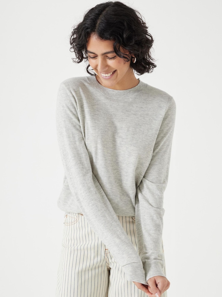 Hush Grey Fine Knit Wool Blend Jumper - Image 1 of 5