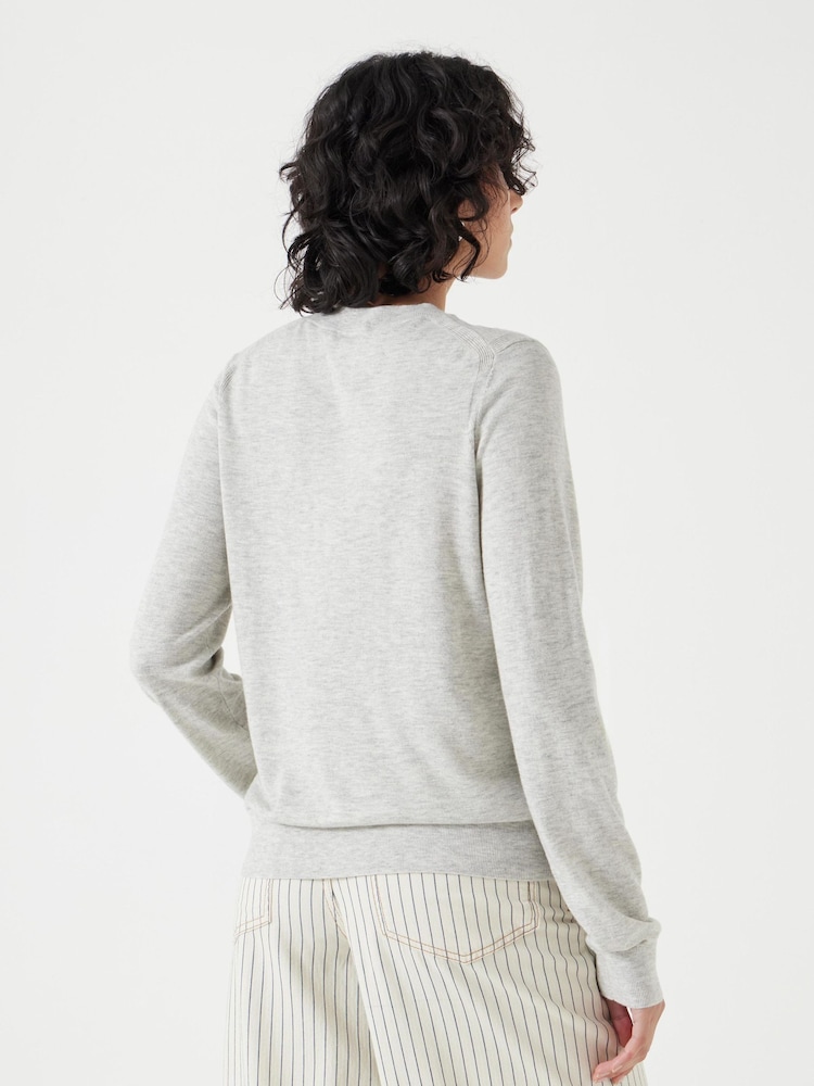 Hush Grey Fine Knit Wool Blend Jumper - Image 3 of 5