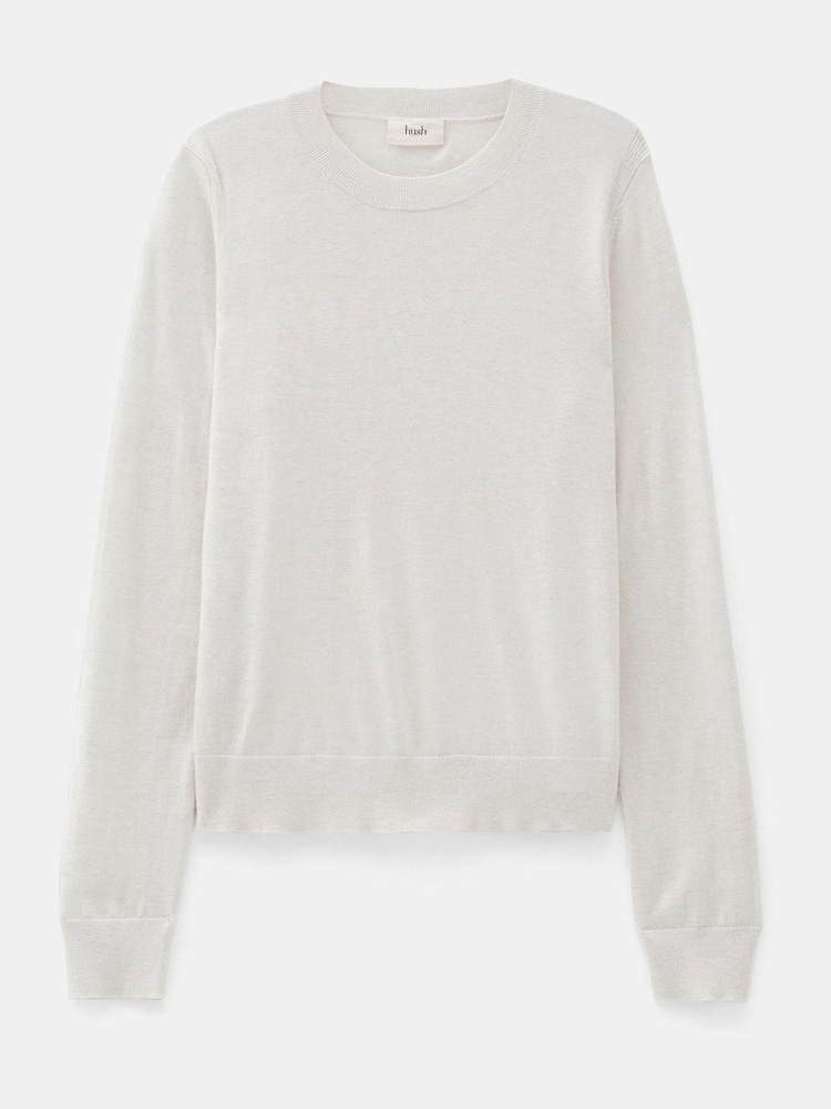 Hush Grey Fine Knit Wool Blend Jumper - Image 5 of 5