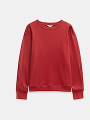 Hush Red Chrome Emily Puff Sleeve 100% Cotton Jersey Top - Image 6 of 6