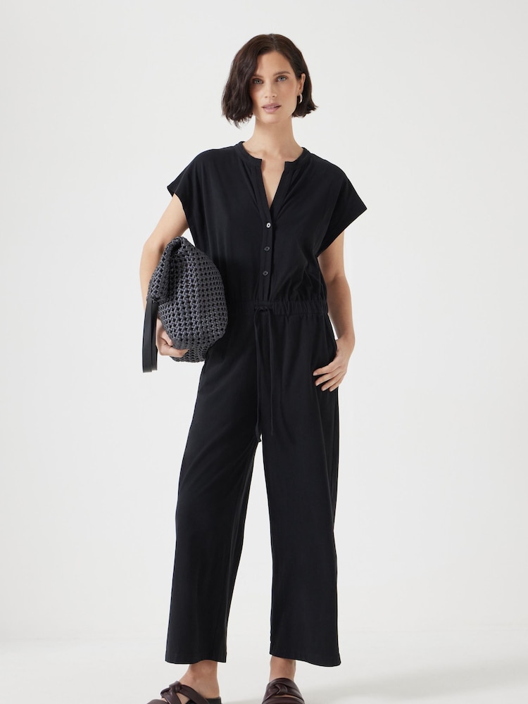 Hush Black Kendall Jersey 100% Cotton Jumpsuit - Image 1 of 5