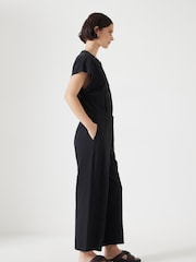Hush Black Kendall Jersey 100% Cotton Jumpsuit - Image 3 of 5