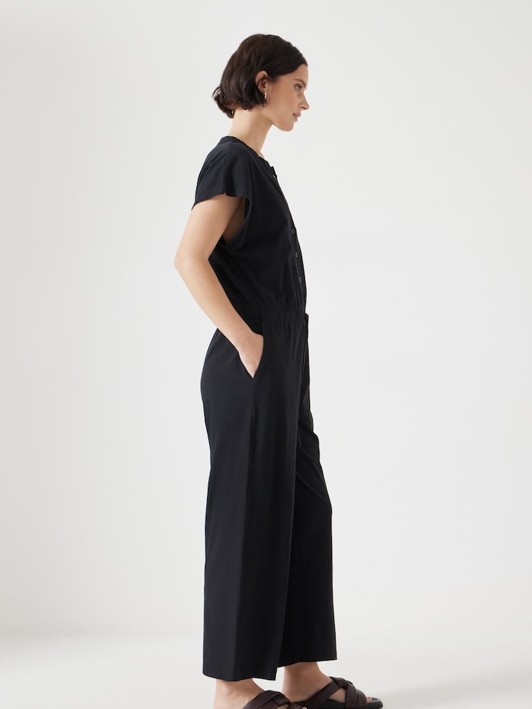 Czarny - Hush Kendall Jersey 100% Cotton Jumpsuit - Image 3 of 5