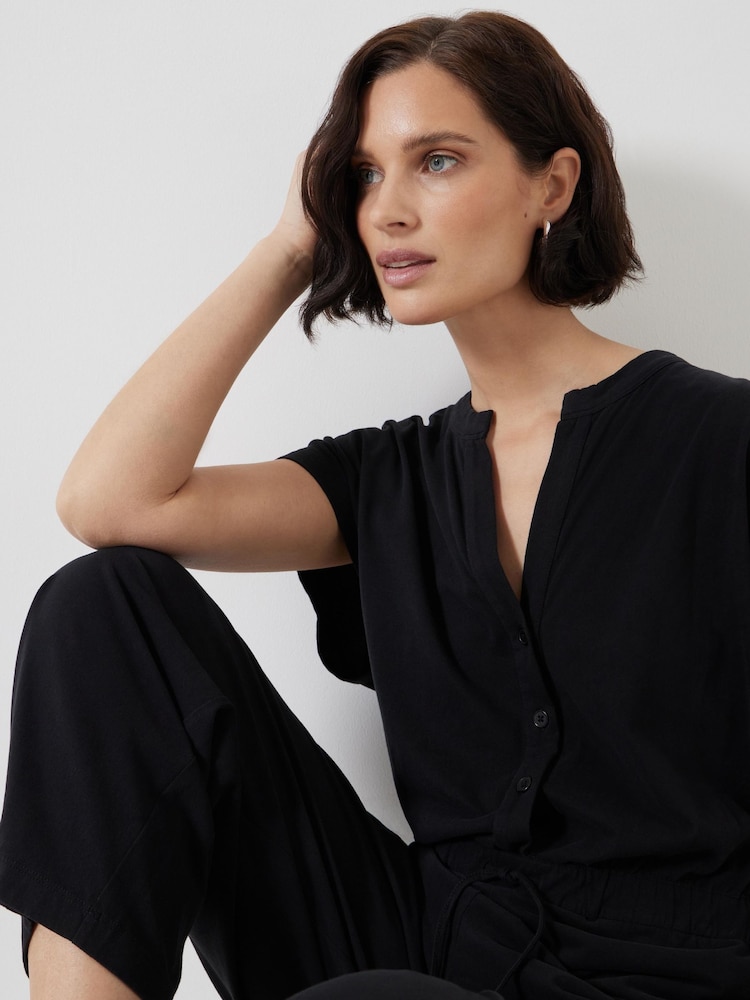 Czarny - Hush Kendall Jersey 100% Cotton Jumpsuit - Image 4 of 5