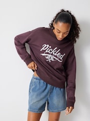 Hush Brown Pickled Graphic 100% Cotton Sweatshirt - Image 1 of 6