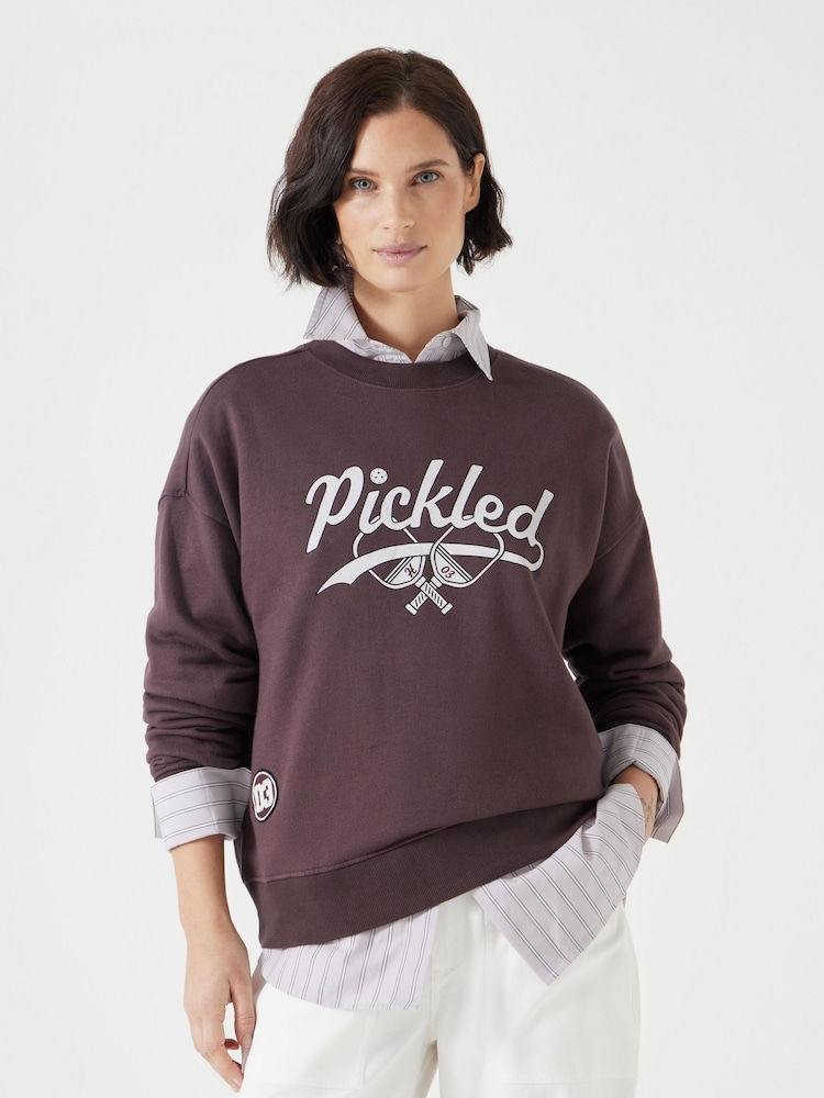 Hush Brown Pickled Graphic 100% Cotton Sweatshirt - Image 2 of 6