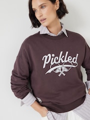 Hush Brown Pickled Graphic 100% Cotton Sweatshirt - Image 5 of 6