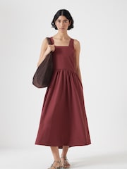 Hush Red Romi Sleeveless Midi Ballerina Dress - Image 1 of 5