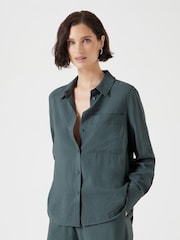 Hush Green Long Sleeve Relaxed Shirt - Image 1 of 6