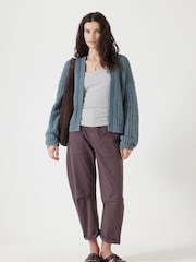 Hush Blue Knitted Edge to Edge Stitch Cardigan - Image 2 of 5