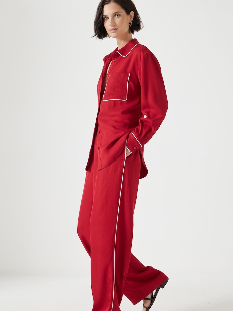 Rojo - Hush Piping Detail Wide Leg Trousers - Imagen 1 de 5 Rojo - Hush Piping Detail Wide Leg Trousers - Imagen 1 de 5