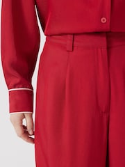Hush Red Piping Detail Wide Leg Trousers - Image 4 of 5