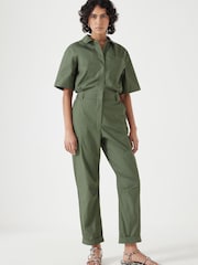 Hush Green Paper 100% Cotton Jumpsuit - Image 1 of 5