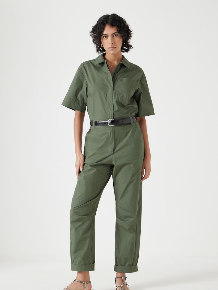 Hush Green Paper 100% Cotton Jumpsuit - Image 3 of 5
