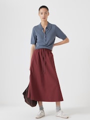 Hush Blue Fine Knit Short Sleeve Polo Top - Image 2 of 5