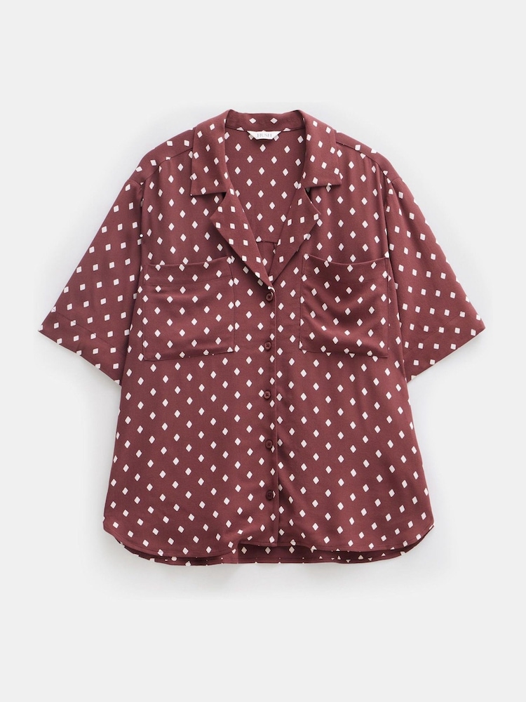 Hush Red Revere Collar Short Sleeve Shirt - Image 6 of 6