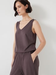 Hush Brown Cropped Jersey Jumpsuit - Image 3 of 7