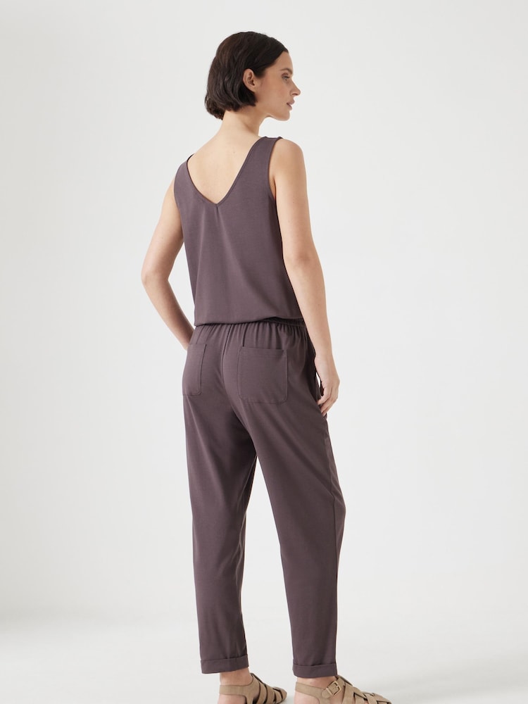 Hush Brown Cropped Jersey Jumpsuit - Image 4 of 7