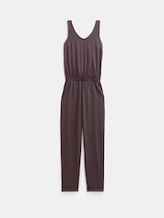 Hush Brown Cropped Jersey Jumpsuit - Image 7 of 7