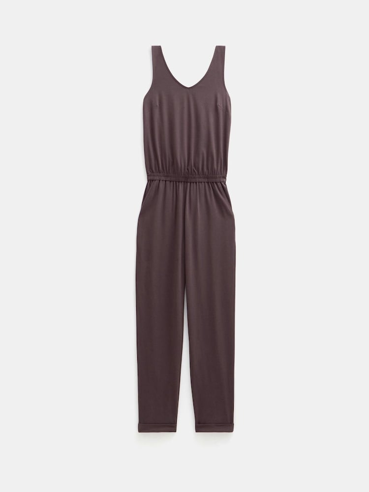 Hush Brown Cropped Jersey Jumpsuit - Image 7 of 7