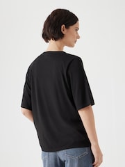 Черный - Hush Reece V-Neck Drapey T-Shirt - Изображение 2 из 5