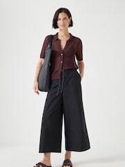 Hush Black Technical Melissa Wide Leg Cropped Trousers - Image 1 of 5