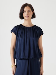 Hush Blue Satin Circular Top - Image 1 of 5