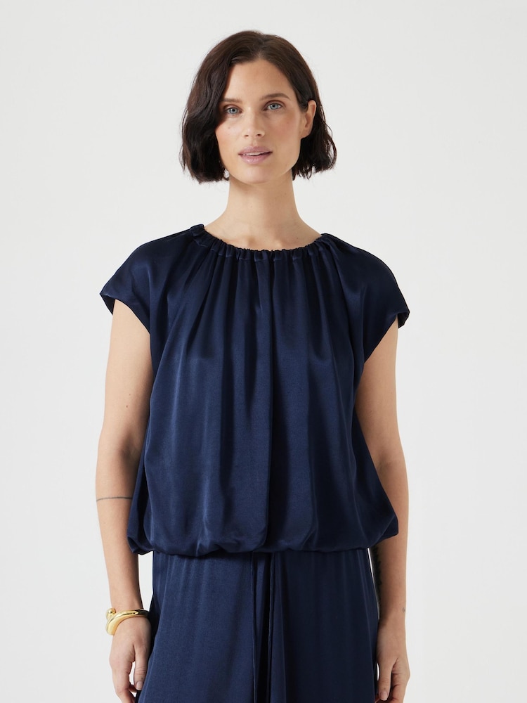 Hush Blue Satin Circular Top - Image 1 of 5