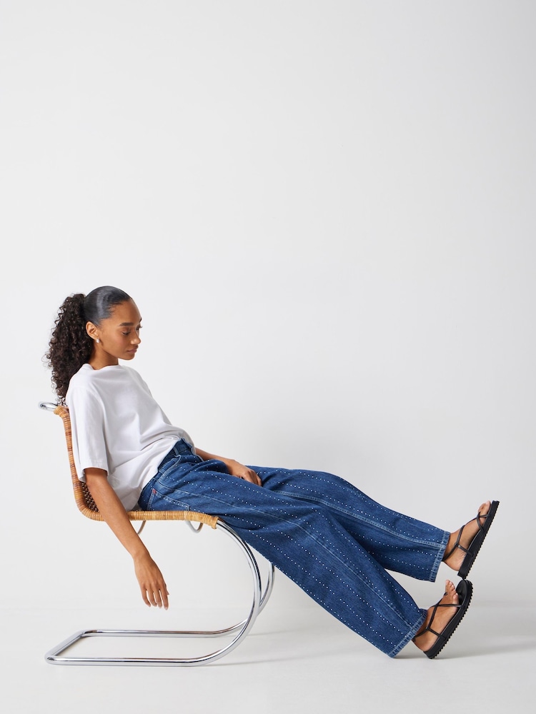 Hush Blue Rhinestone Stripe Jeans - Image 1 of 6