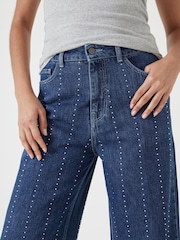 Hush Blue Rhinestone Stripe Jeans - Image 2 of 6