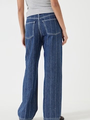 Hush Blue Rhinestone Stripe Jeans - Image 5 of 6