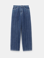 Hush Blue Rhinestone Stripe Jeans - Image 6 of 6