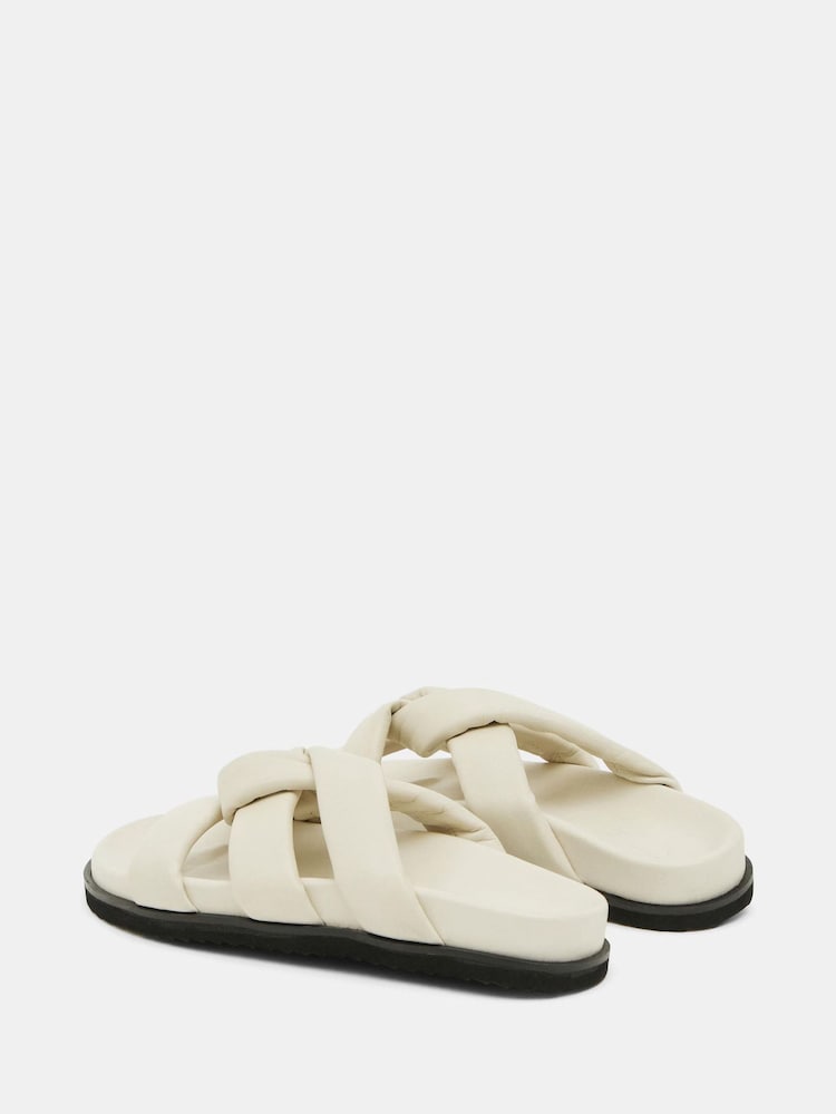 Crème - Hush Leather Twist Footbed Sandals - Image 3 de 3