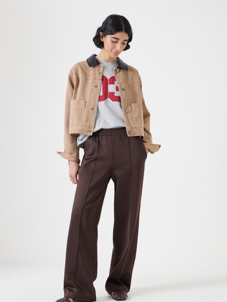 Hush Brown Harrison Pintuck Joggers - Image 1 of 5