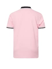 BadRhino Big & Tall Pink Seersucker Zip Polo Shirt - Image 7 of 7