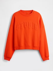 GapStudio Orange Vintage Soft Wedge Sweatshirt - Image 4 of 7