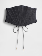 GapStudio Dark Wash Blue Denim Corset Belt - Image 6 of 6