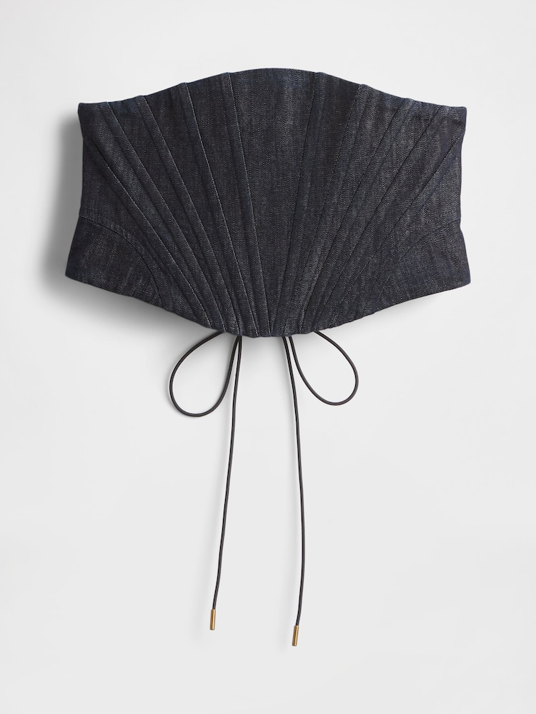 GapStudio Dark Wash Blue Denim Corset Belt - Image 6 of 6 GapStudio Dark Wash Blue Denim Corset Belt - Image 6 of 6